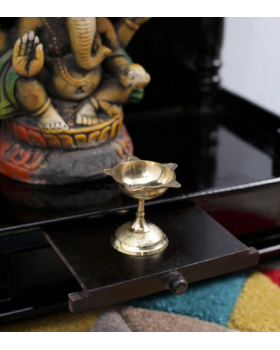 Gold Metal Puja Diya